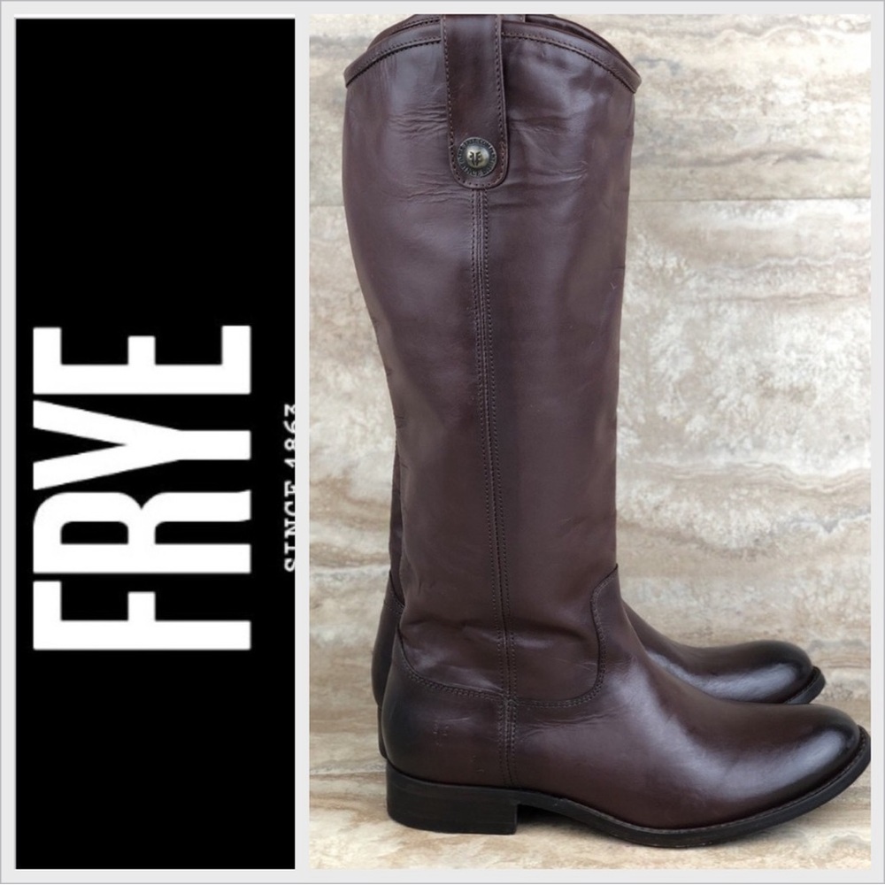 Frye Melissa Button boots riding dark brown 7